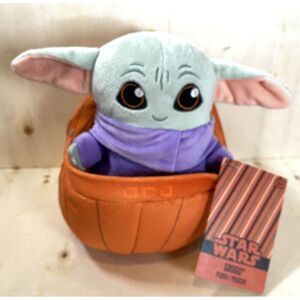 Disney Star Wars Mandalorian‎ Grogu Baby Yoda Halloween Pumpkin Plush 8" - NWT